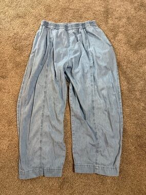 Beyond Nine Mabel Denim Trousers in light chambray